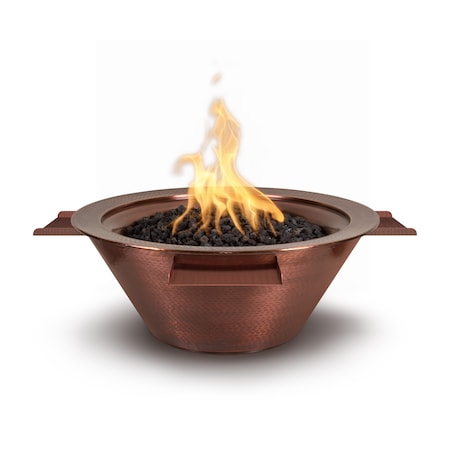 The Outdoor Plus 30 Round Cazo Fire & Water Bowl - Copper - Match Lit - Liquid Propane OPT-4W30-LP